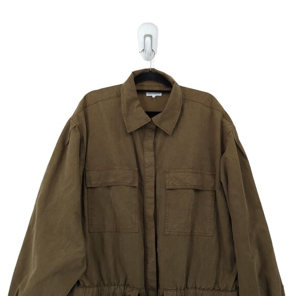 Good American Women 6 3XL Good Cinched Waist Jumpsuit Fog Green Utility NEW - Picture 3 of 8